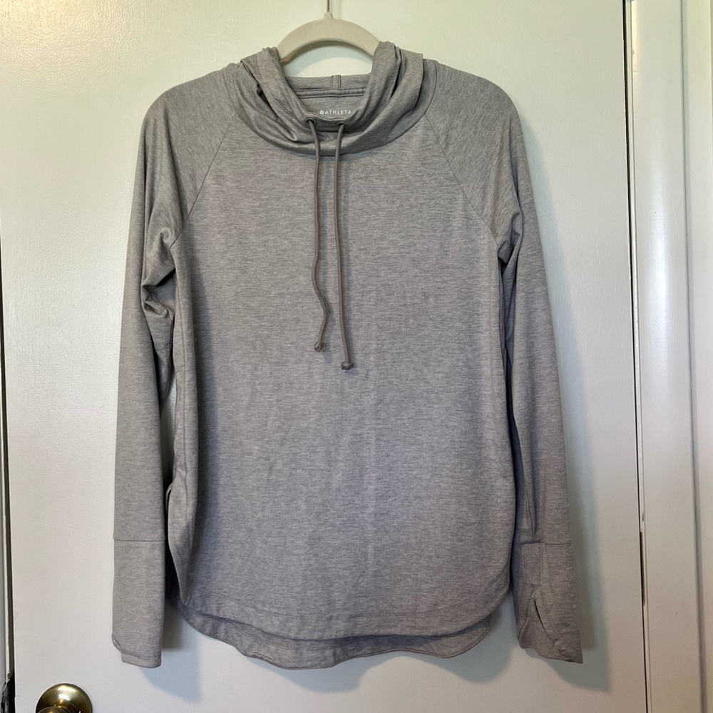 Athleta Uptempo Hoodie Sweatshirt Light Gray